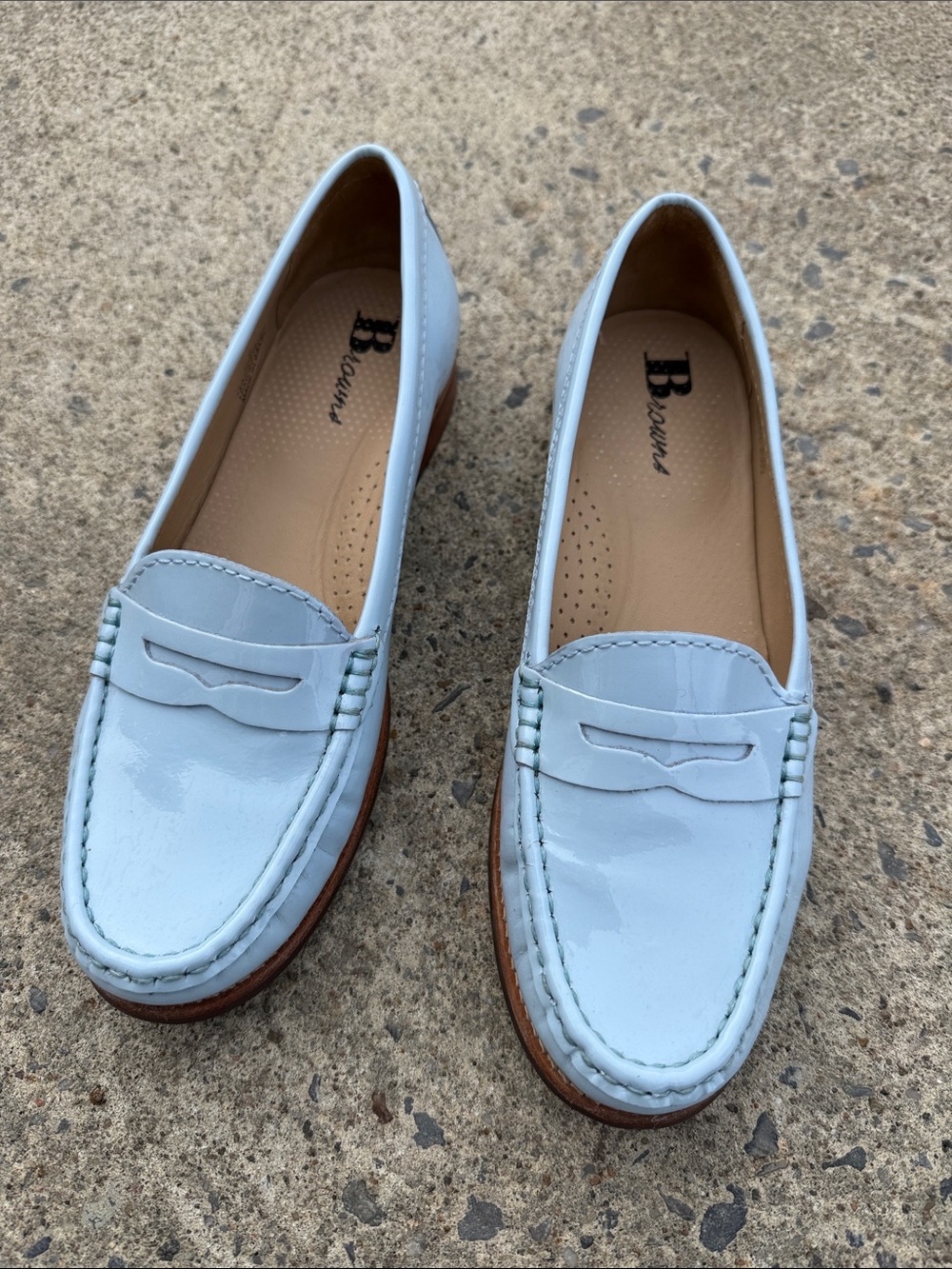 Browns Women's Light Blue Patent Penny Loafers
